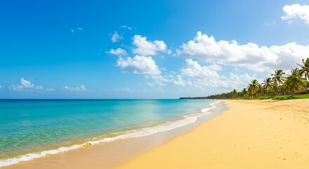 Golden Sands, Azure Dreams AI Generated