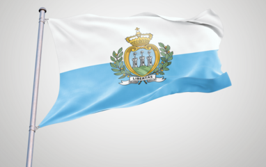Flag of the SAN MARINO waving in the wind, symbolizing national pride and patriotism in the Middle East