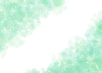 Magical green smoke effect glittering with stars with glowing particles vapor and brilliant stardust	