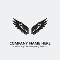 Wing illustration black and white for logo company vector image
