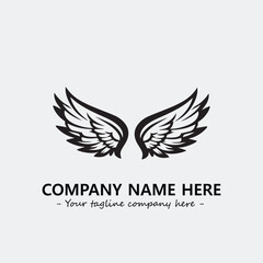 Wing illustration black and white for logo company vector image
