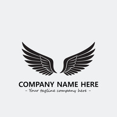 Wing illustration black and white for logo company vector image

