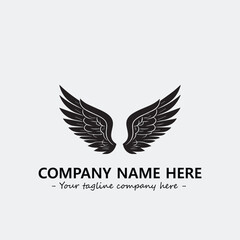 Obraz premium Wing illustration black and white for logo company vector image 
