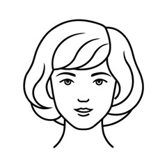 Bob cut hairstyles line art