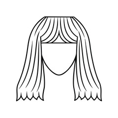 Curtain bangs hairstyles line art