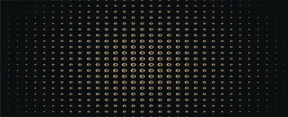 Vector dots gold background curve element with black space for text and message design, overlapping layers