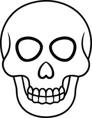 Minimal Skull Line Art Vector Illustration for Halloween Design