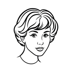 Pixie cut hairstyles line art design