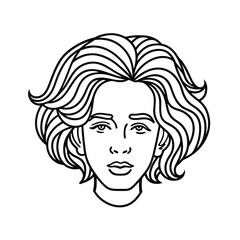 Textured bob hairstyles line art
