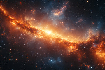 Naklejka premium Vibrant Cosmic Dream – Colorful Space Background with Nebula and Star Clusters