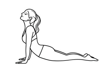 Woman Performing Cobra Pose Yoga, Stretching, Flexibility, Backbend, Exercise