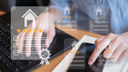 House investment property search home real estate sale business choice buy magnifying glass concept