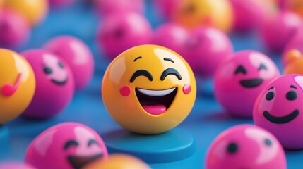 Happy emoji amidst others