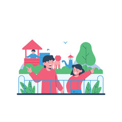 A happy family celebrating together in outdoor