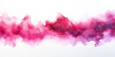 Fototapeta premium A vibrant watercolor splash featuring shades of pink and purple, creating an abstract, flowing design against a white background.