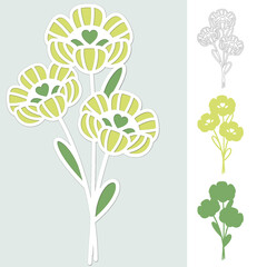 Flowers  bouquet svg, Layered papercut floral design for cricut