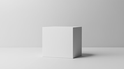 White cardbord box mockup  package place in sunlight shade simple minimal style.