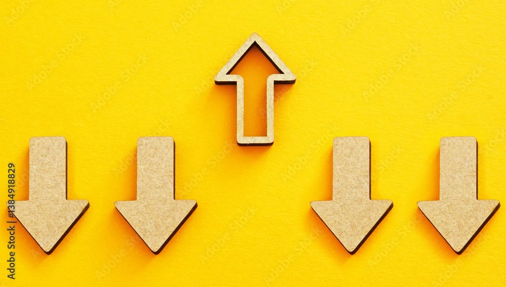 Poster Stand out from the crowd. Courage to take a different path and to go against the flow