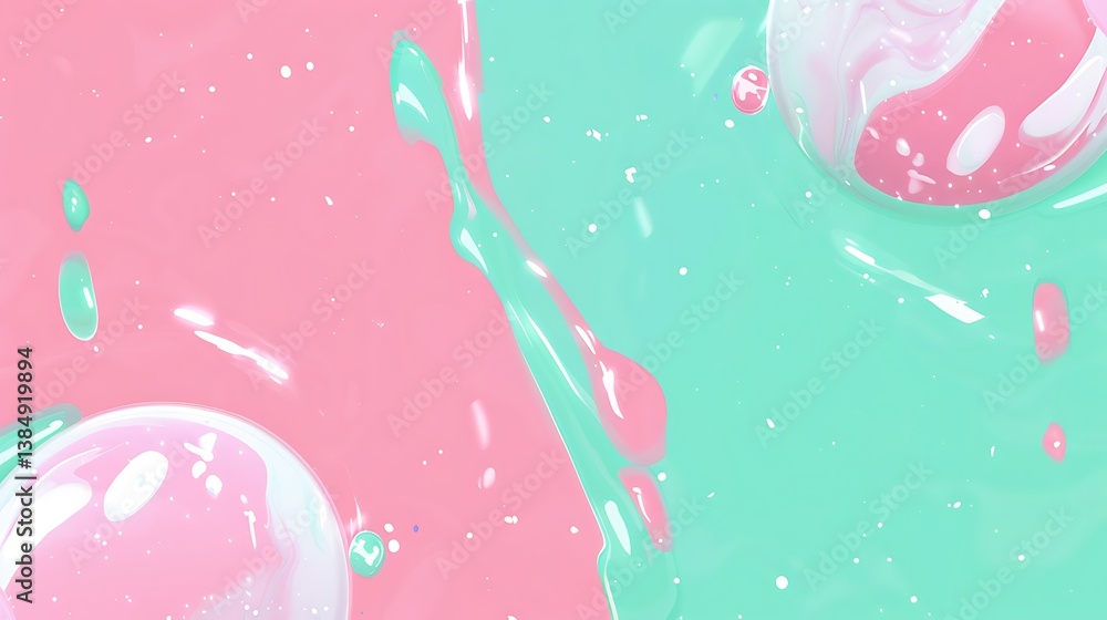 Poster abstract colorful paint blending together in a fluid and artistic way