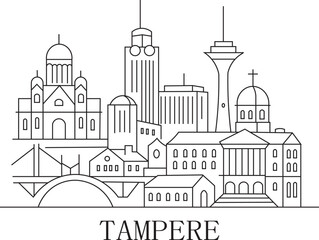 Tampere City Line Draw Simple Minimalist