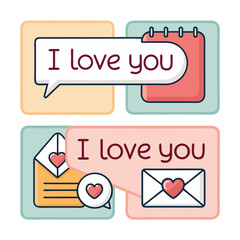 i love you vector design with rose