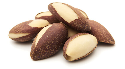 Obraz premium Nutrient rich Brazil nuts have smooth texture and rich flavor, making them popular choice for healthy snacking and cooking. Their unique shape and color add visual appeal to any dish