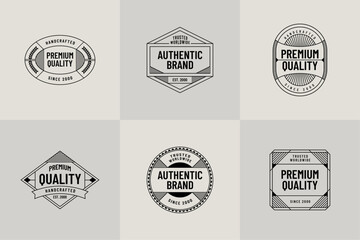 Premium Vector Badges and Logo Designs | Geometric Minimal Style Badge Templates | Professional Modern Badge Art for Projects, Branding & Digital Use