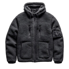 The North Face Sherpa Fleece Jacket with Adjustable Drawstring Isolated on Transparent Background