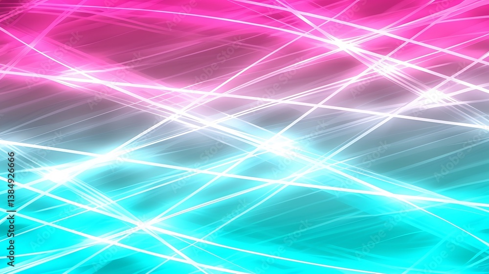 Poster lines of light across vibrant color gradients form patterns