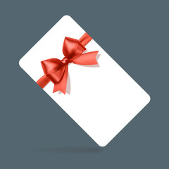 Gift Voucher Card with Red Ribbon and Bow
