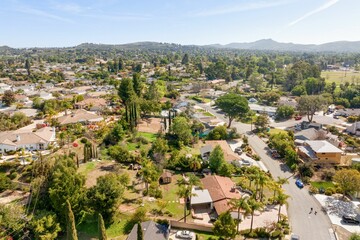 Fototapeta premium Spacious modern home with open layout, upgraded kitchen, light-filled bedrooms, scenic aerial views,