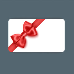Gift Voucher Card with Red Ribbon and Bow