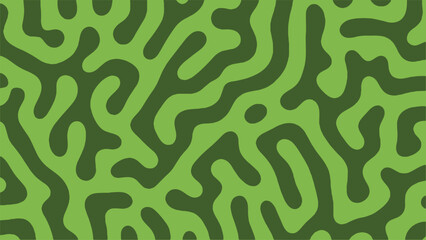 Abstract green turing pattern lines seamless texture wallpaper fabric diffusion noodle background EPS 10