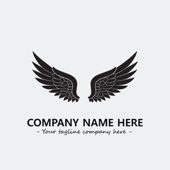 Wing illustration black and white for logo company vector image
