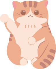 CAT CUTE STICKER LUCKY CAT ORANGE CAT KITTY KITTEN FLUFFY CAT PAW POSE BOBA EYES