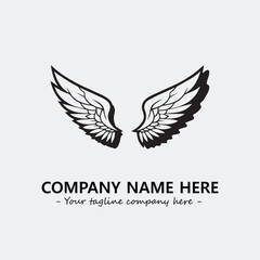 Wing illustration black and white for logo company vector image
