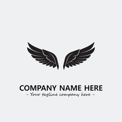 Wing illustration black and white for logo company vector image
