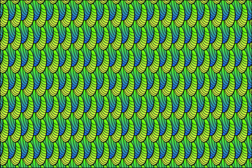 Mermaid fish scale wave japanese seamless pattern.  Paper cut style, 3d effect. Print for textile, wallpaper.