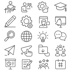 Education and Learning Outline Icons