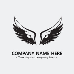 Fototapeta premium Wing illustration black and white for logo company vector image 