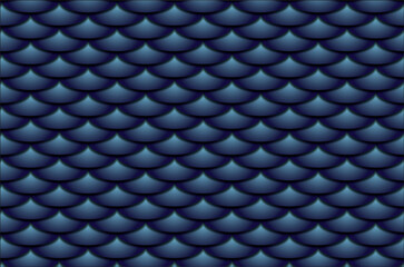 Mermaid fish scale wave japanese seamless pattern.  Paper cut style, 3d effect. Print for textile, wallpaper. © nepdar