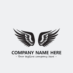 Wing illustration black and white for logo company vector image
