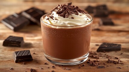 A mason jar of rich hot chocolate, complete with whipped cream and chocolate shavings