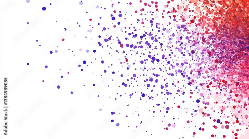 Poster a light-colored backdrop adorned with an abstract pattern of pink and purple dots