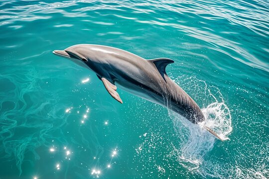 bottlenose dolphin tursiops truncatus adult leaping yunus balina