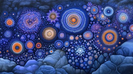 Cosmic Dreamscape: A Celestial Tapestry of Blue and Orange Hues