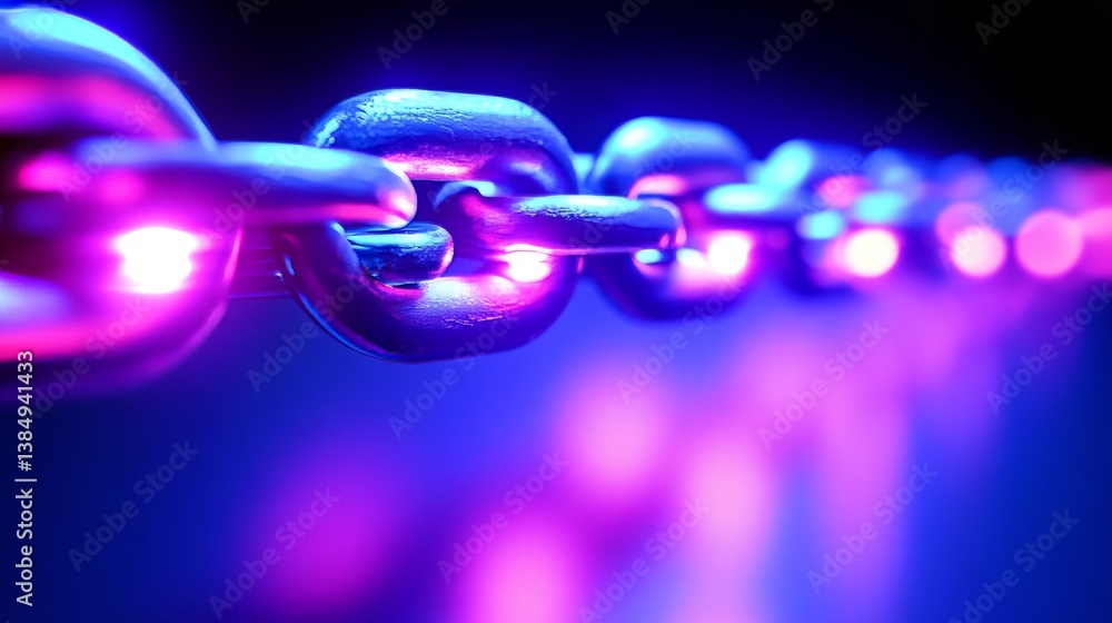 Poster a futuristic blockchain network, symbolizing digital security and connectivity, represented as a cha