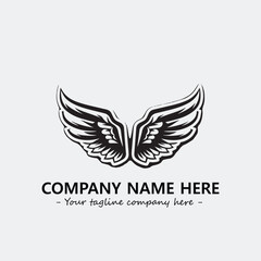 Wing illustration black and white for logo company vector image
