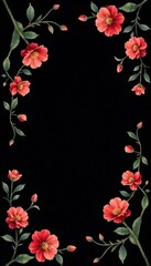 Intricate floral vine patterns on black background , vines, patterns, design