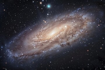 Obraz premium A breathtaking view of a spiral galaxy captured in the deep night sky filled with stars